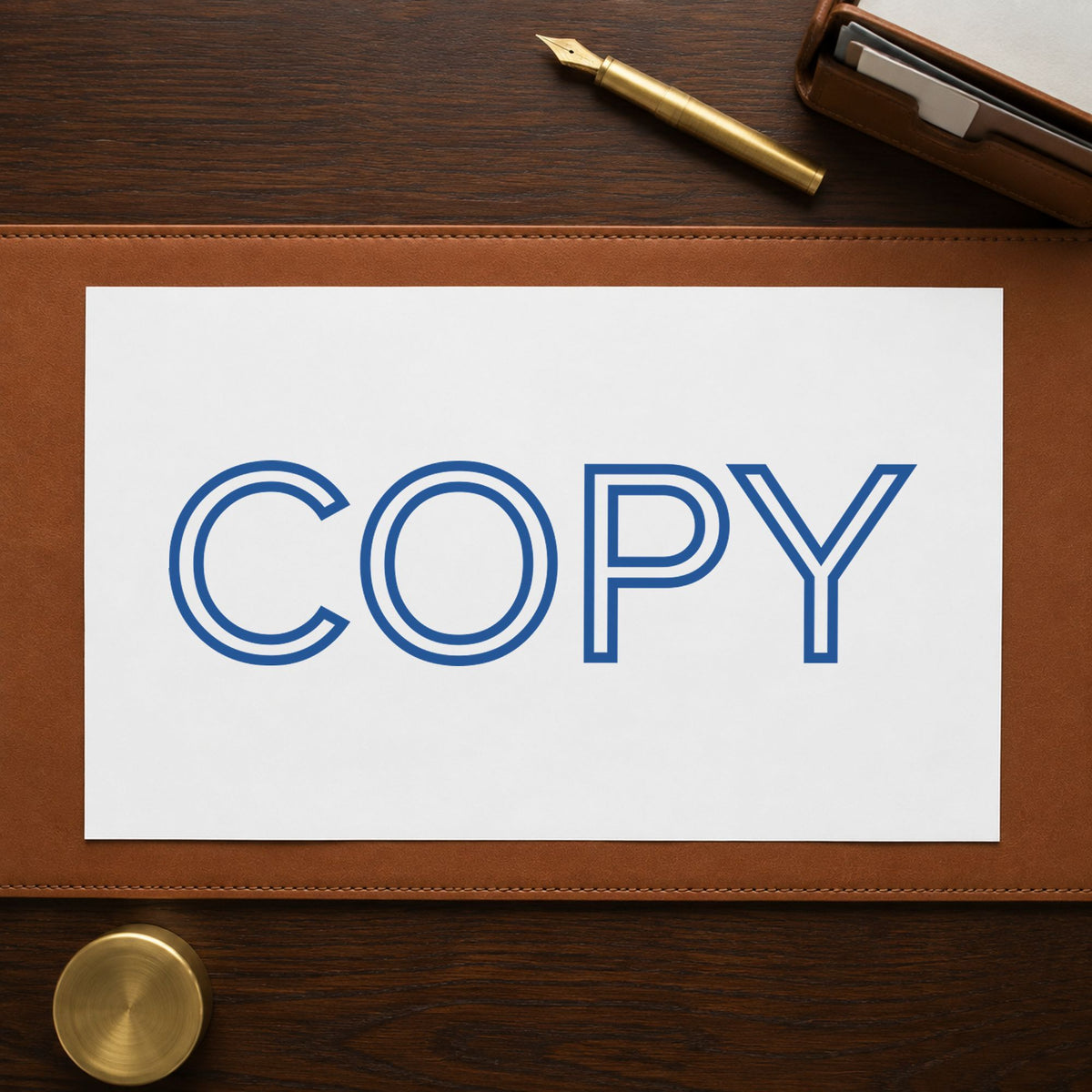Crisp "Copy" imprint produced by the Copy Stamp – Blue Pre-Inked Xstamper