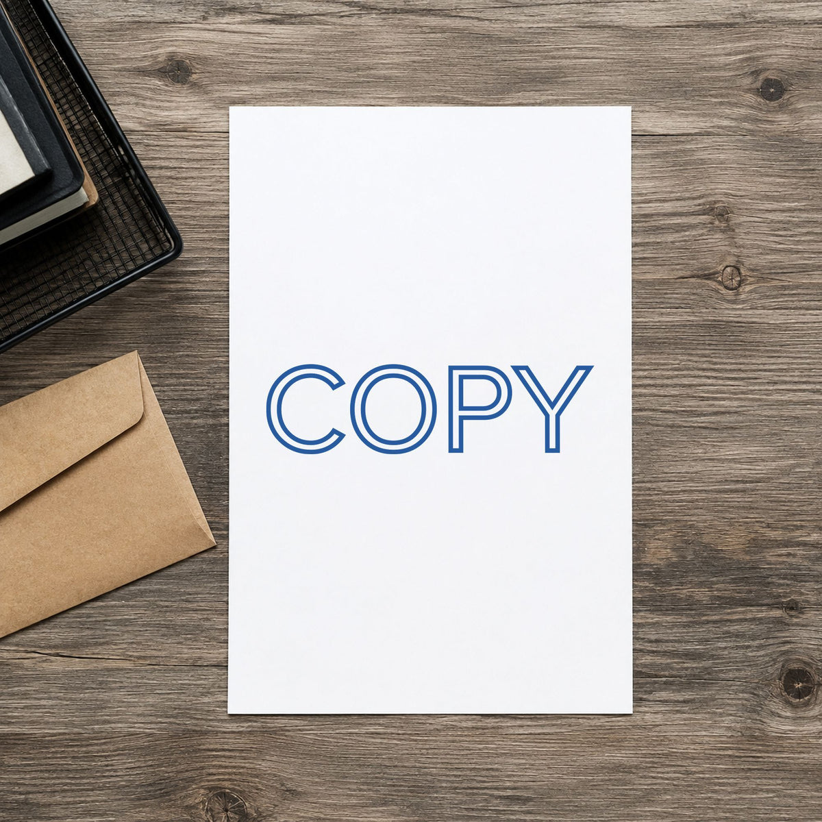 Copy Stamp – Blue Pre-Inked Xstamper leaving a clean "Copy" impression