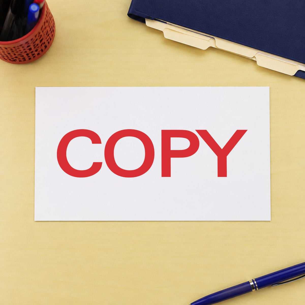 Marking a page "Copy" with the Bold Red Copy Stamp