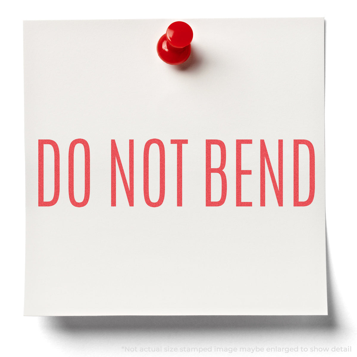 "Do not bend" stamp impression on light paper stock, Xstamper Do Not Bend Mailing Stamp