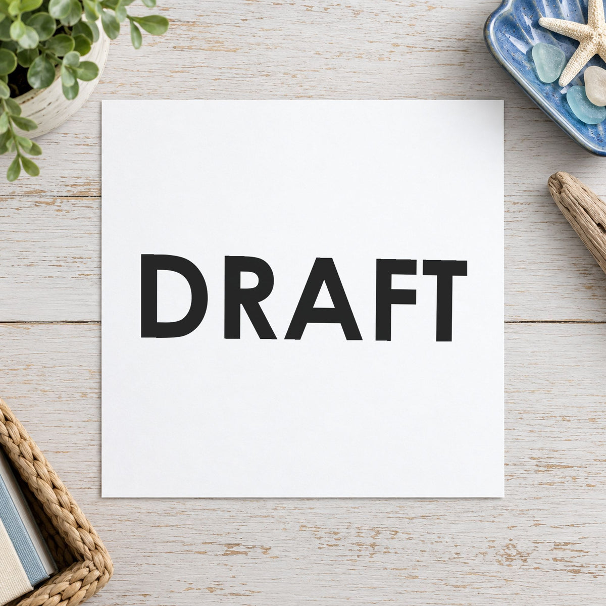 "Draft" imprint stamped on a document with the Xstamper Draft Stamp – Black Pre-Inked
