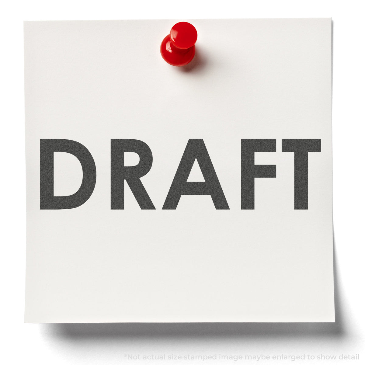 "Draft" stamp impression on light paper stock, Xstamper Draft Stamp – Black Pre-Inked