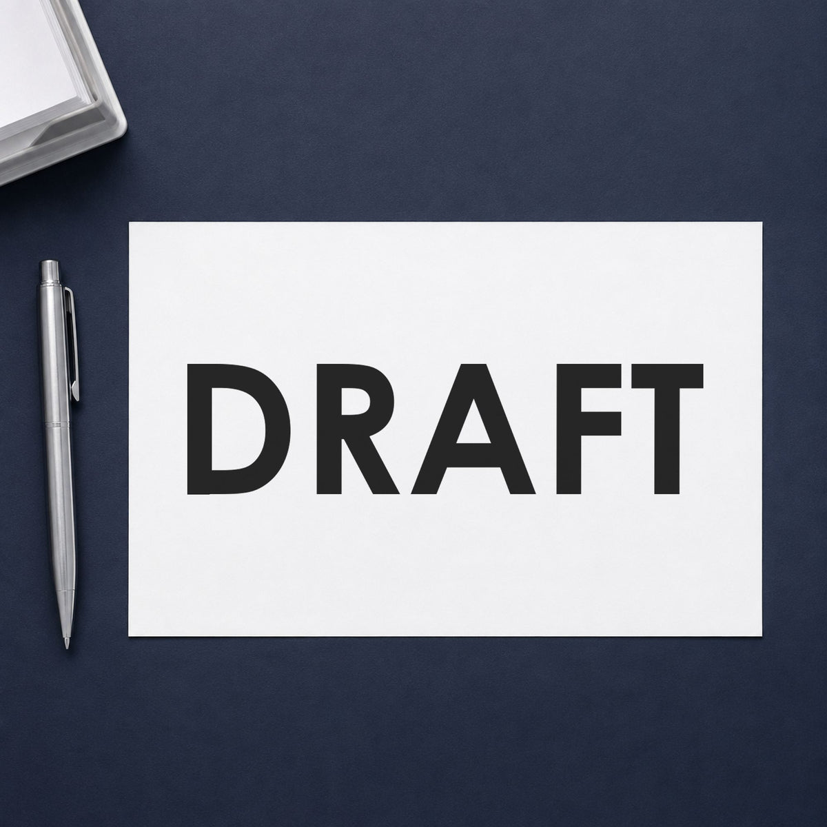 "Draft" stamp mark in everyday office use, Xstamper 1068