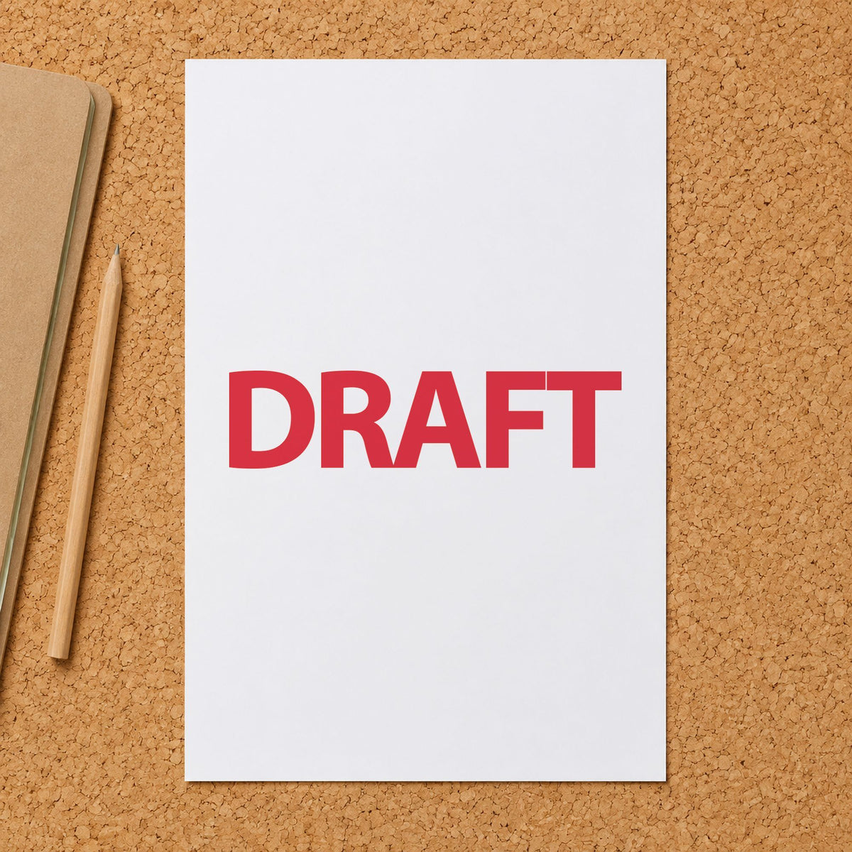 "Draft" stamp mark in everyday office use, Xstamper 1360