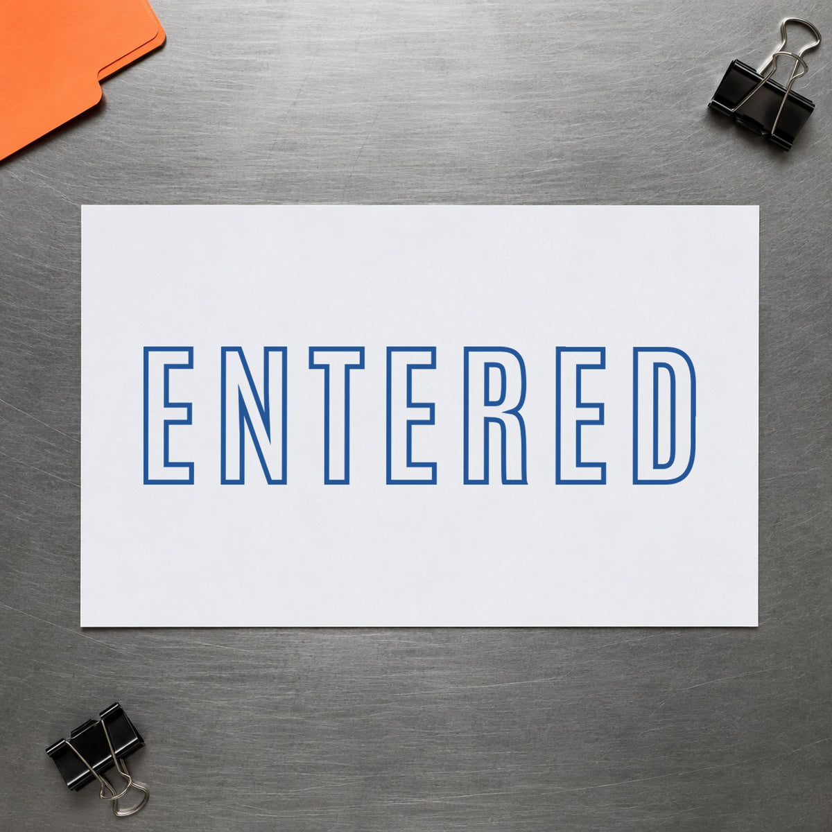 Crisp "Entered" imprint produced by the Blue Entered Stamp