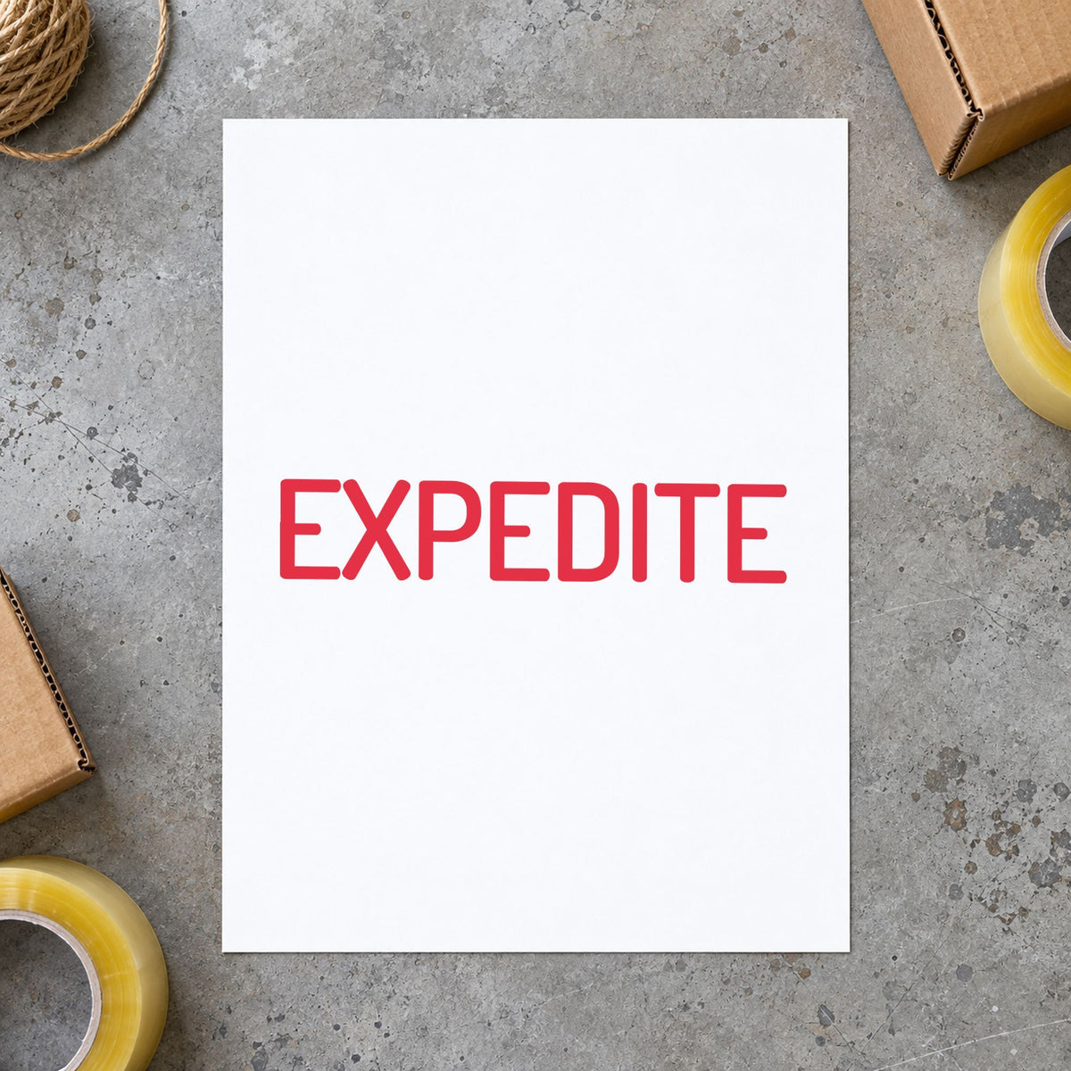 "Expedite" stamp impression made with pre-inked Xstamper 1034