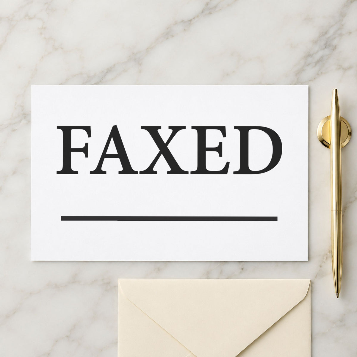 Marking a page "Faxed" with the Xstamper Faxed Document Stamp – Black Pre-Inked