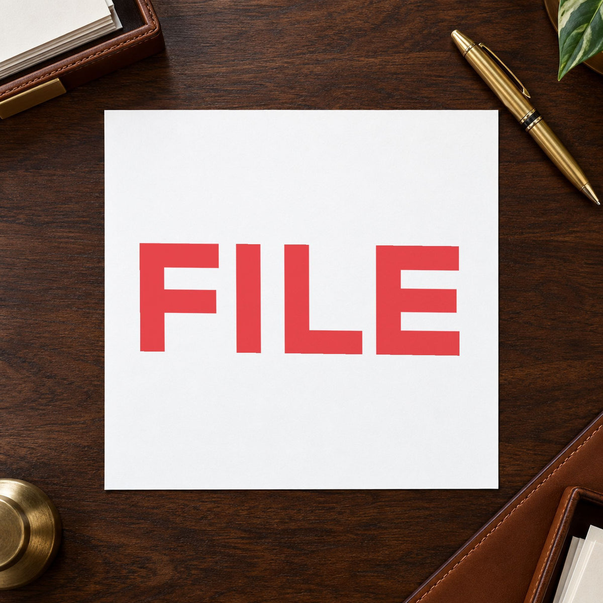 "File" imprint stamped on a document with the Red File Stamp