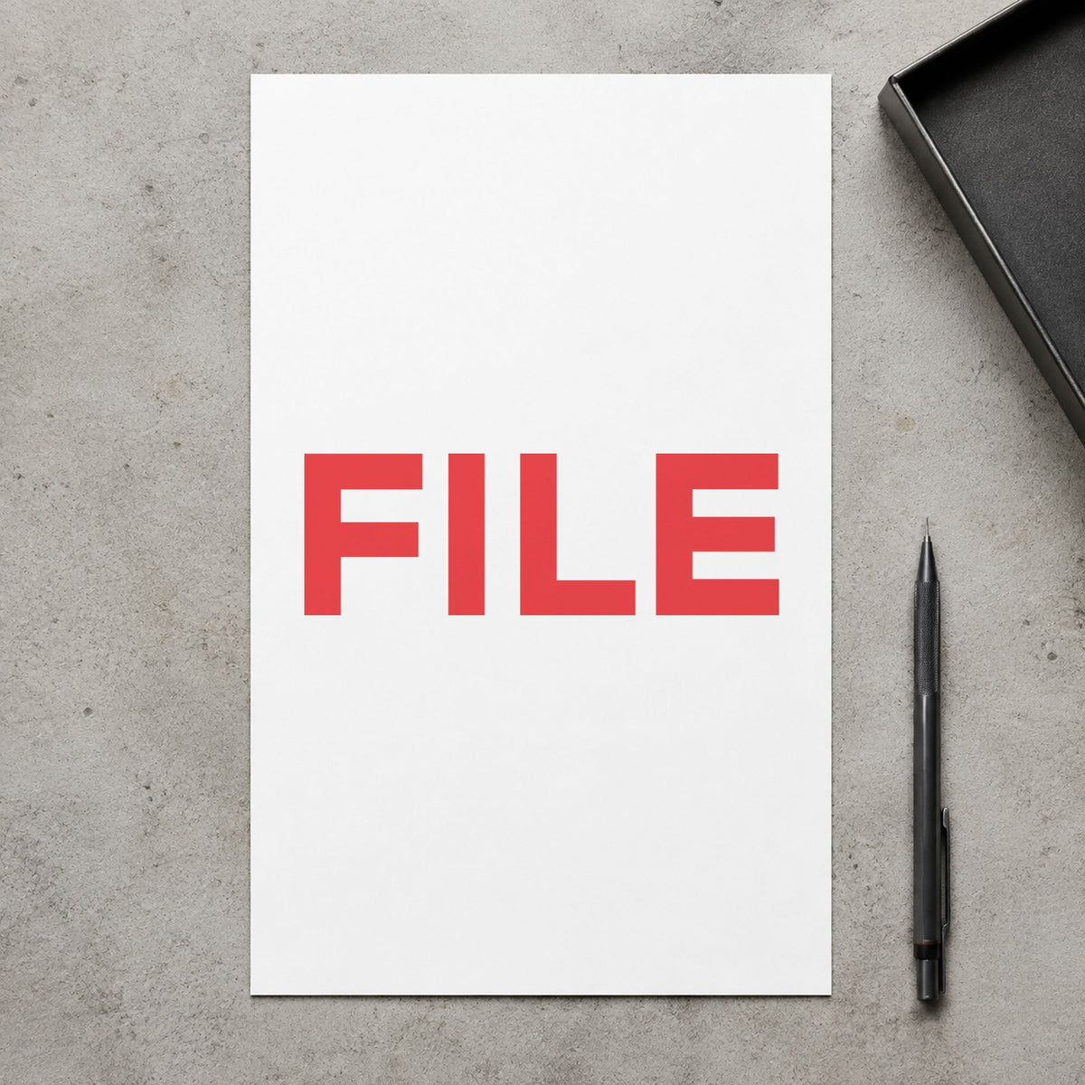 Crisp "File" imprint produced by the Red File Stamp