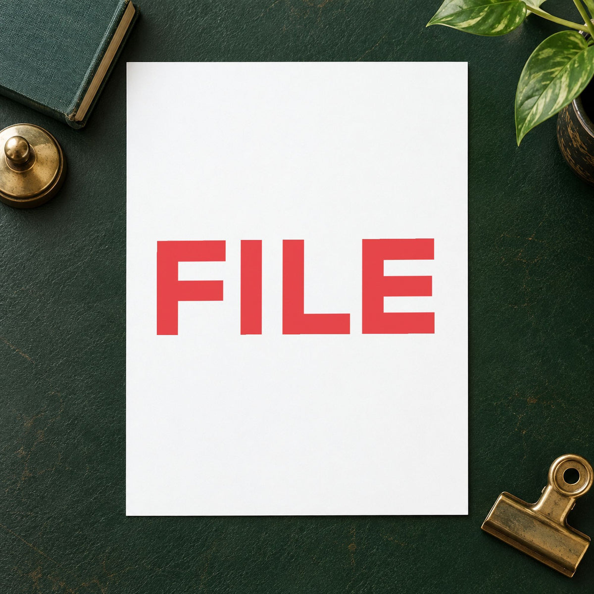 "File" stamp mark in everyday office use, Xstamper 1051