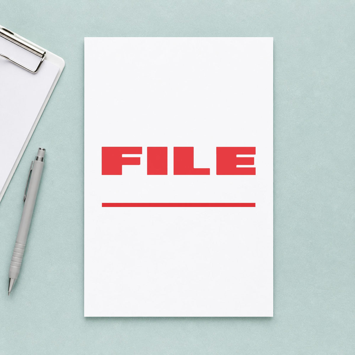 Xstamper File Stamp – Bold Red Pre-Inked leaving a clean "File" impression