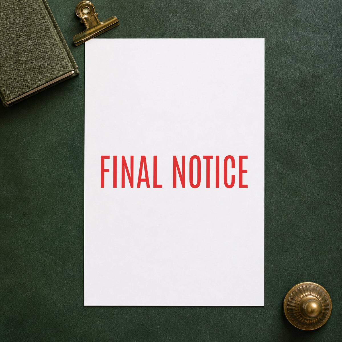 "Final notice" impression shown close up, rectangular imprint at 1-5/8 x 1/2 in