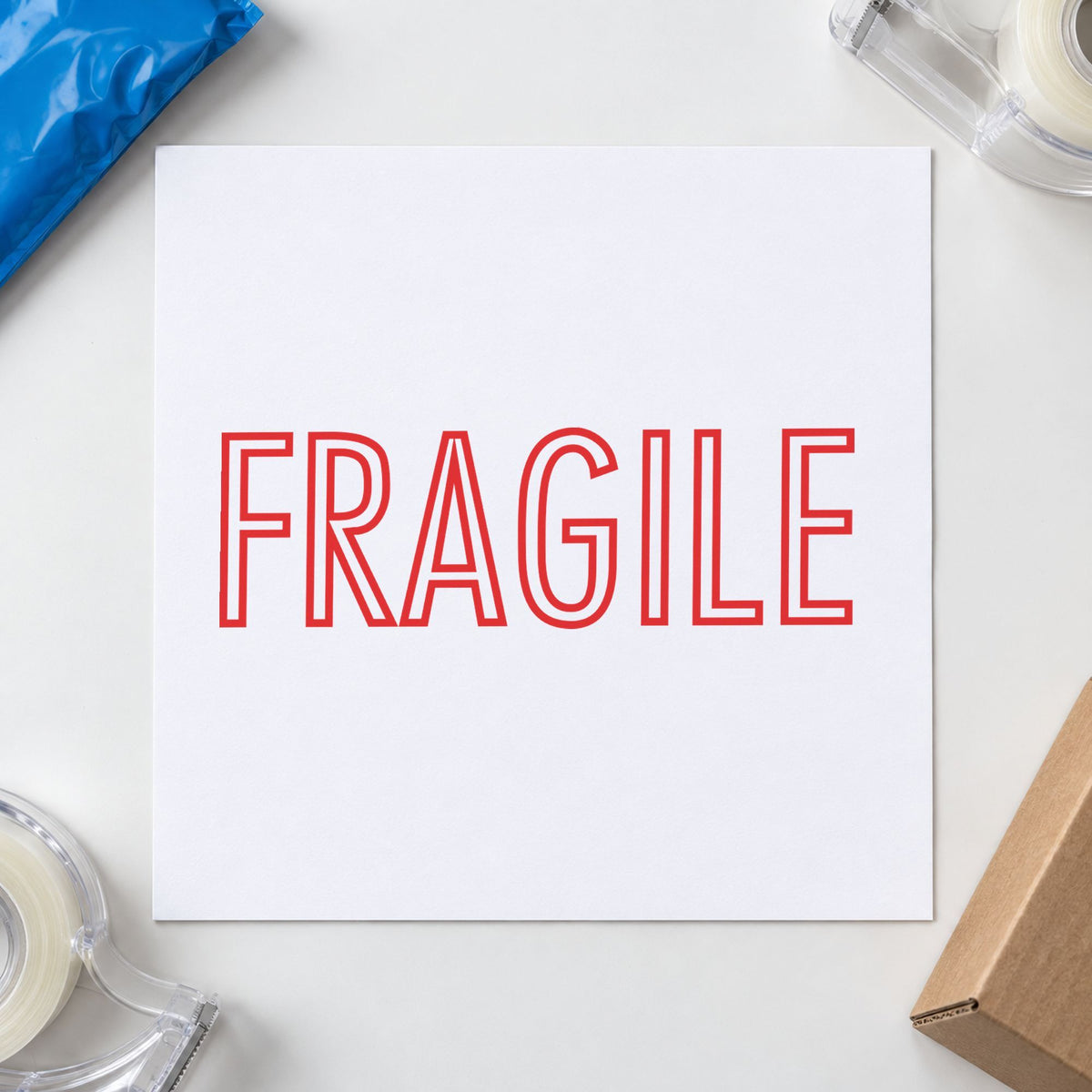 "Fragile" stamp impression made with pre-inked Xstamper 1010