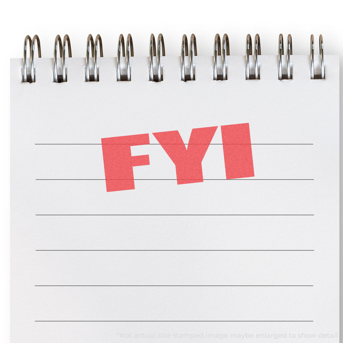 "FYI" mark stamped for document handling, Xstamper 1361 stamp