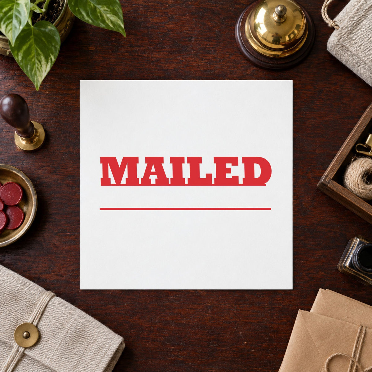 "Mailed" stamp impression made with pre-inked Xstamper 1218