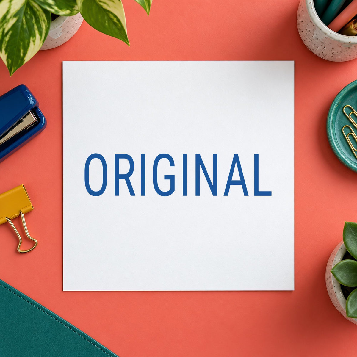 "Original" mark added to paperwork with a pre-inked Xstamper stamp