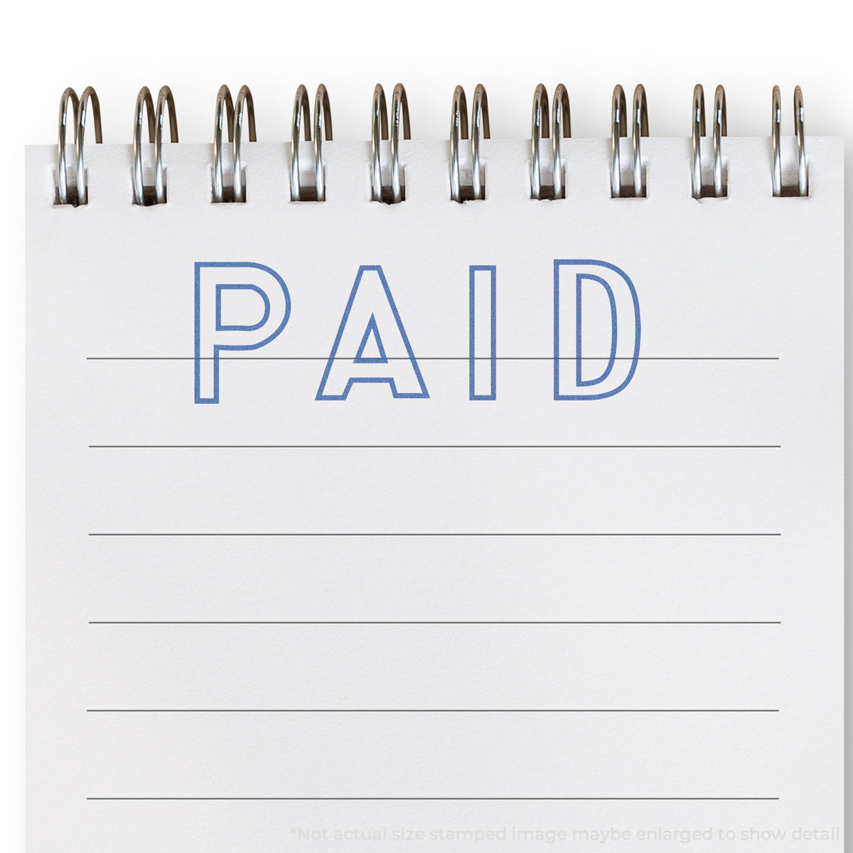 "Paid" mark stamped for document handling, Xstamper 1005 stamp