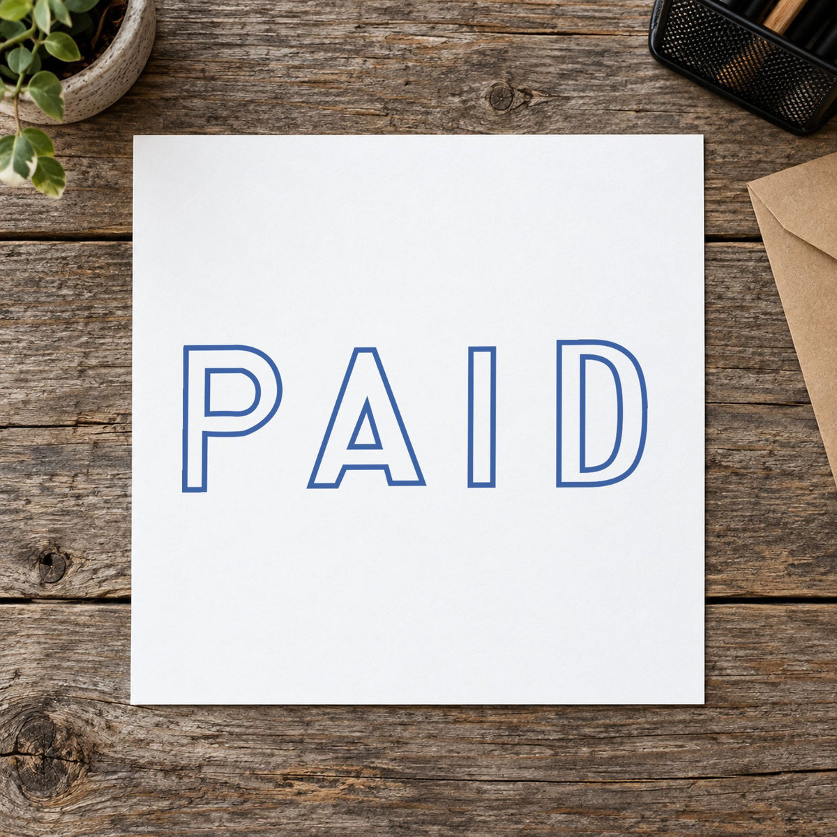 Small Paid Stamp leaving a clean "Paid" impression