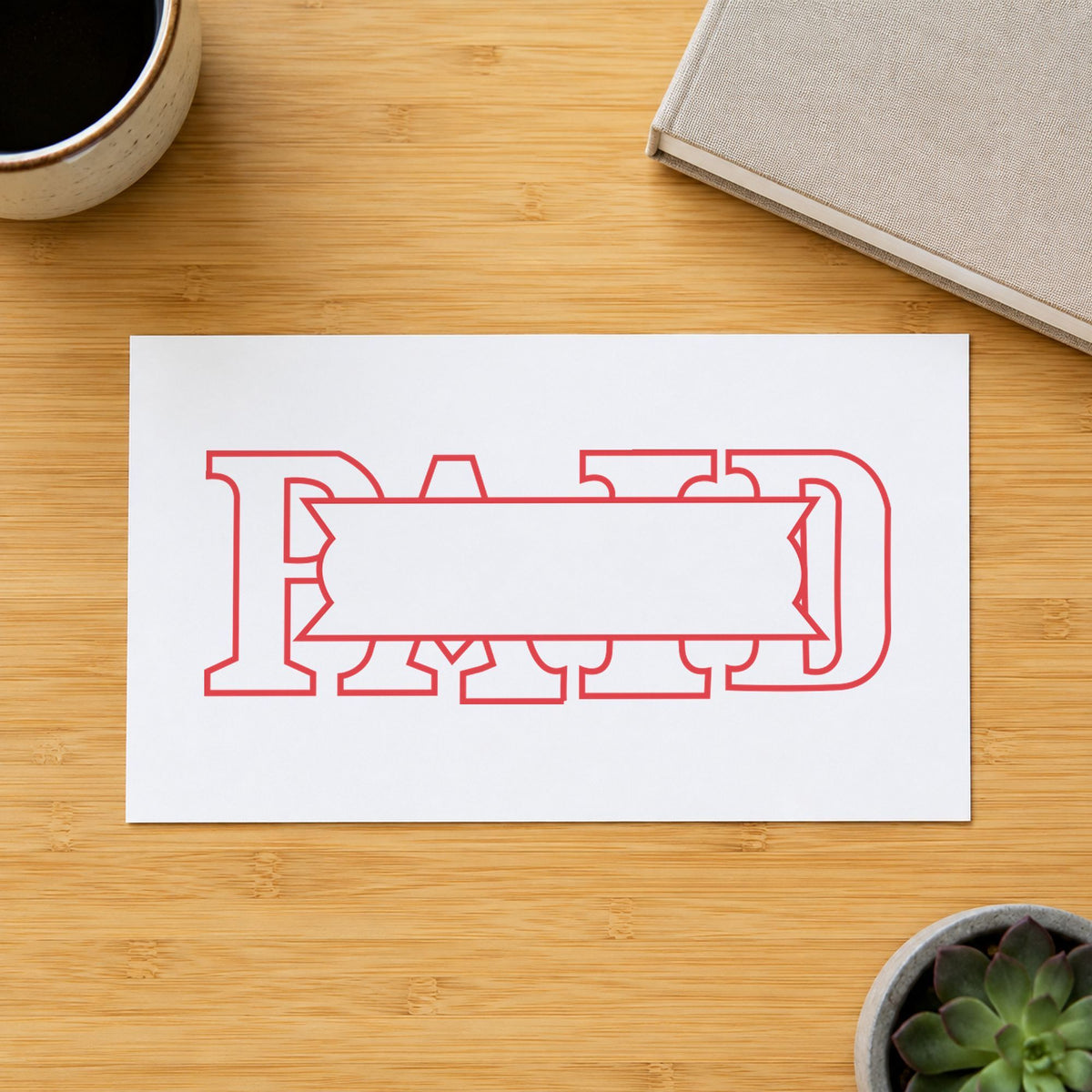 "Paid" stamp impression made with pre-inked Xstamper 1201