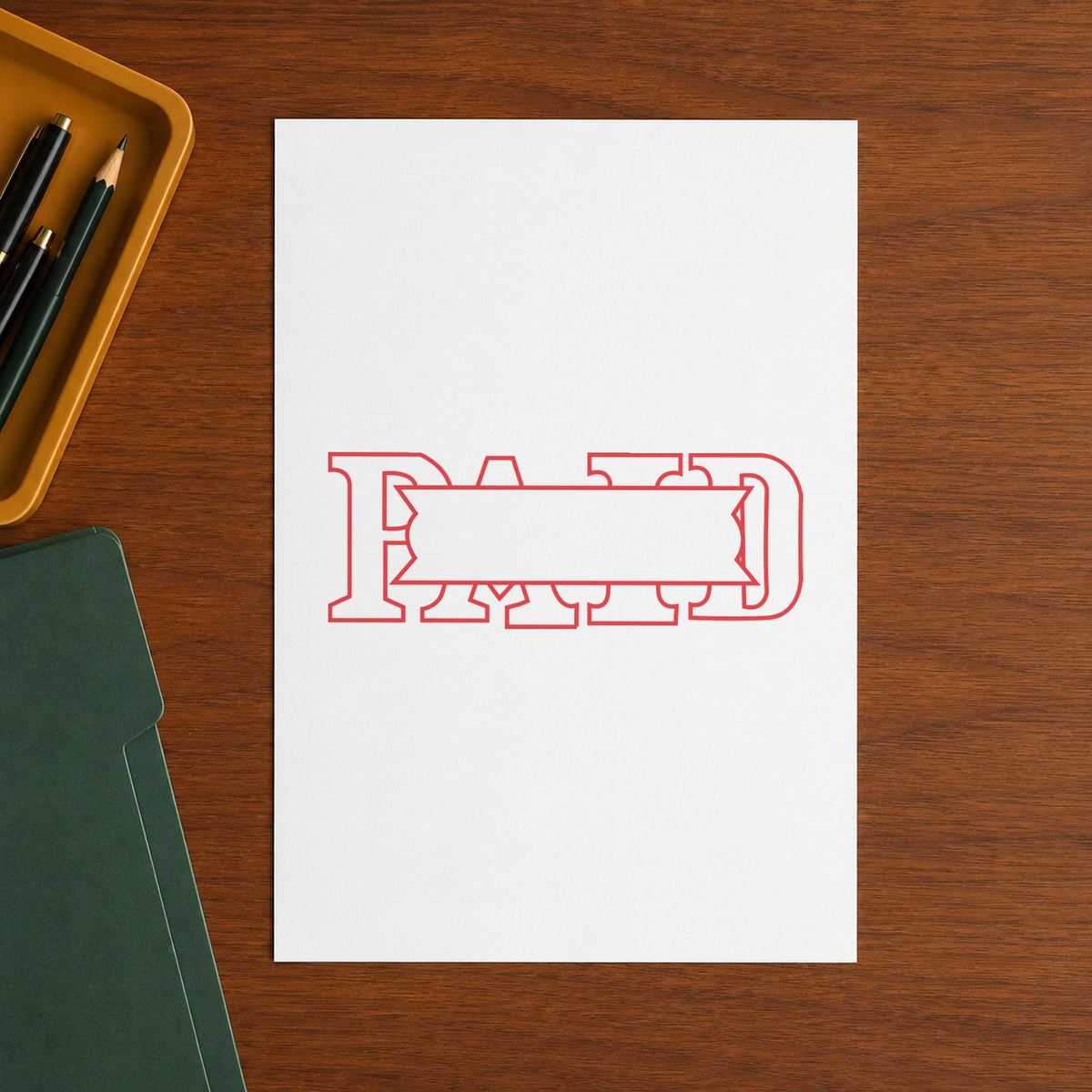 Marking a page "Paid" with the Xstamper Paid Stamp – Red Pre-Inked