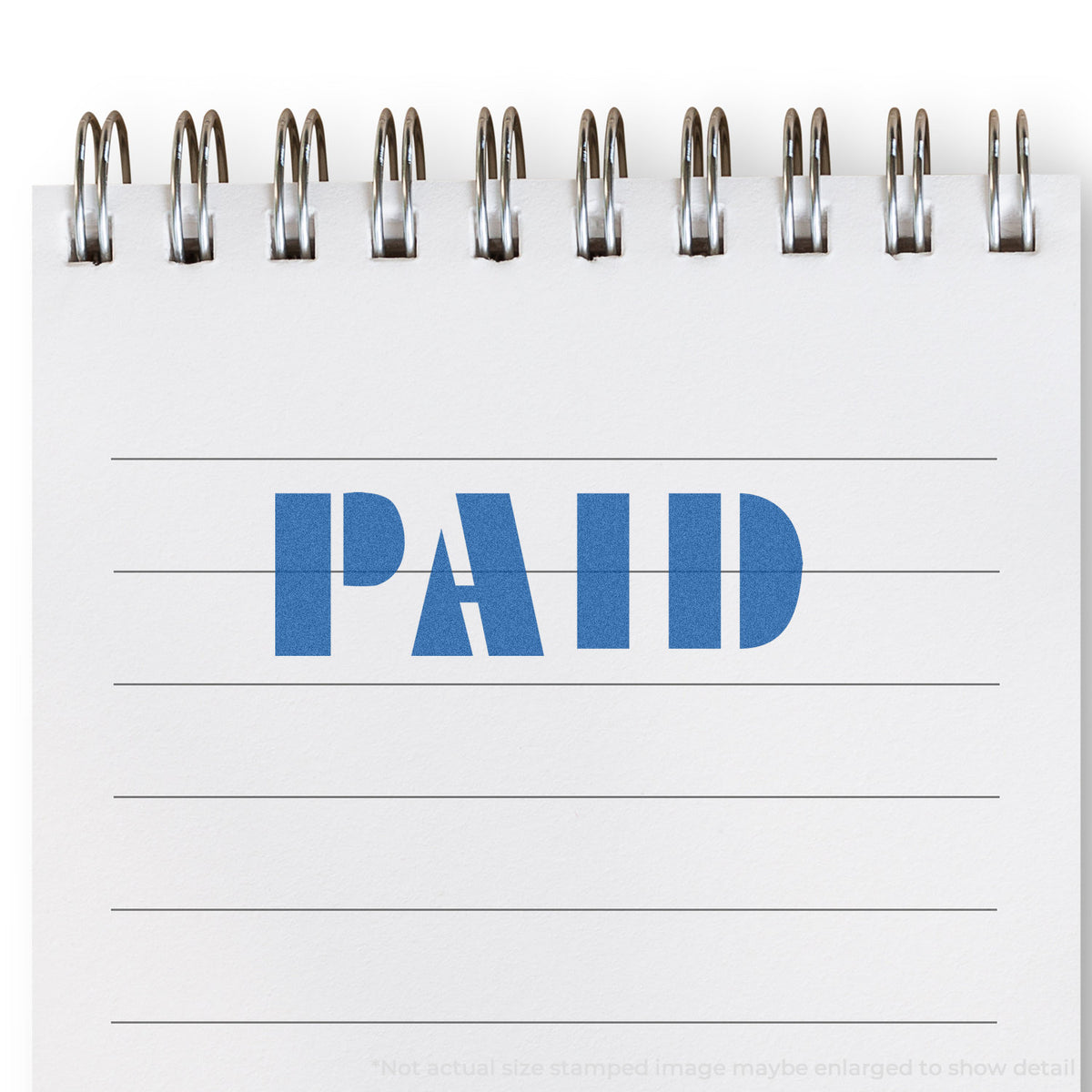 "Paid" mark stamped for document handling, Xstamper 1335 stamp
