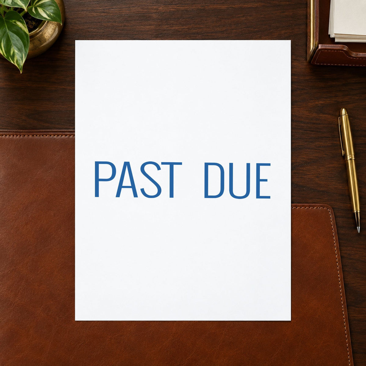 "Past due" stamp impression made with pre-inked Xstamper 1127