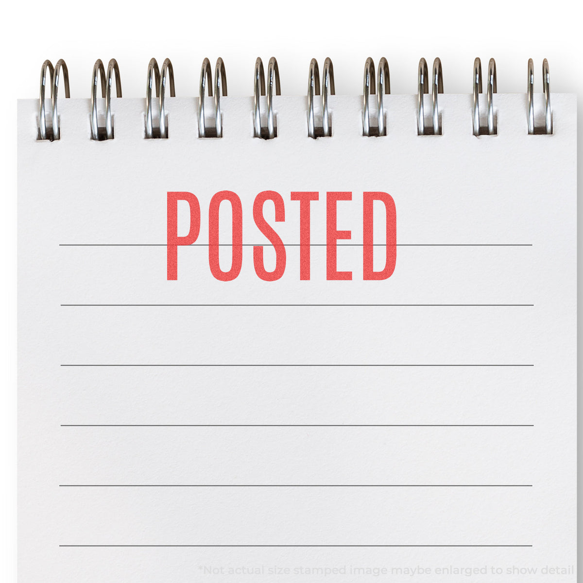 "Posted" mark stamped for document handling, Xstamper 1047 stamp