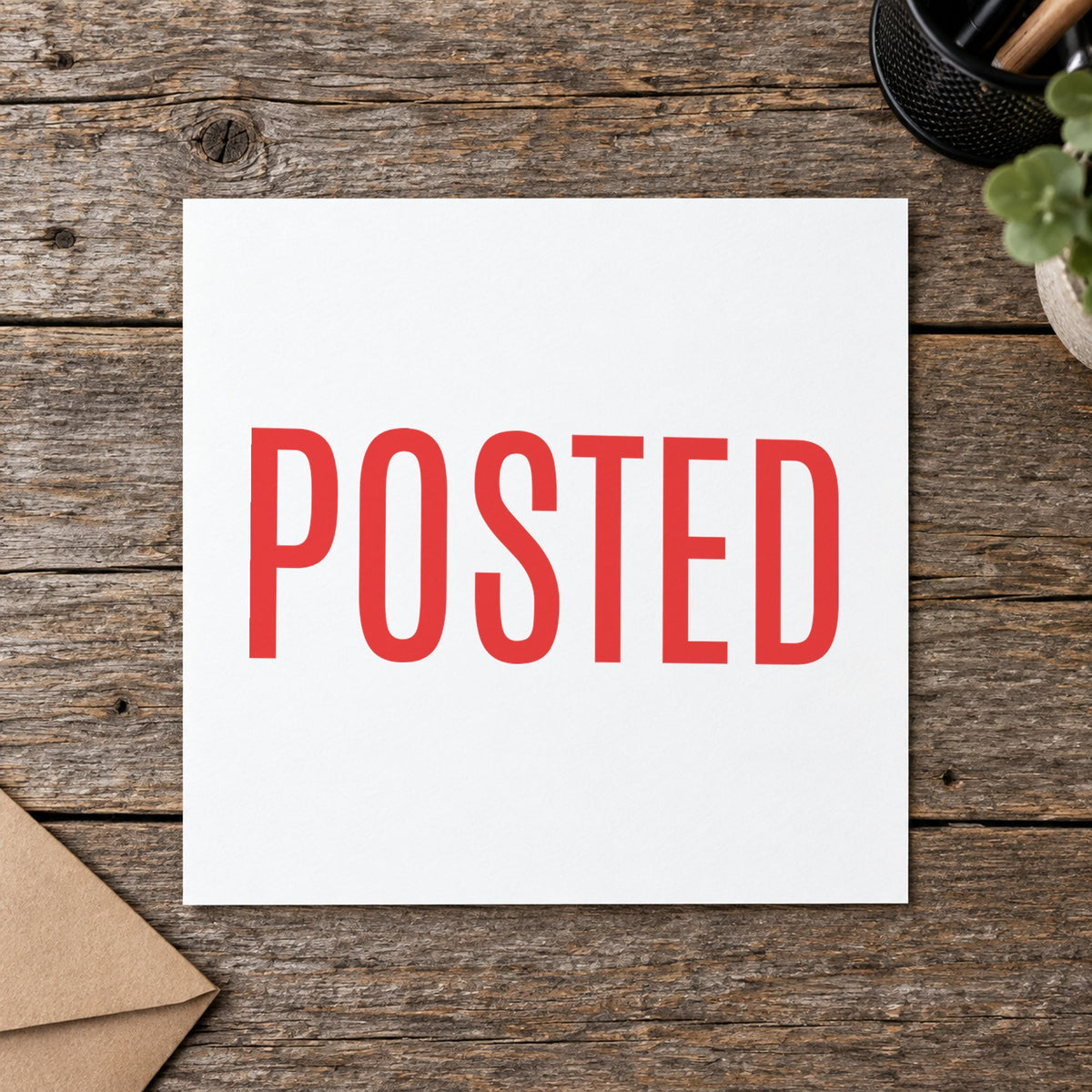 Posted Record Stamp – Red Pre-Inked Xstamper leaving a clean "Posted" impression