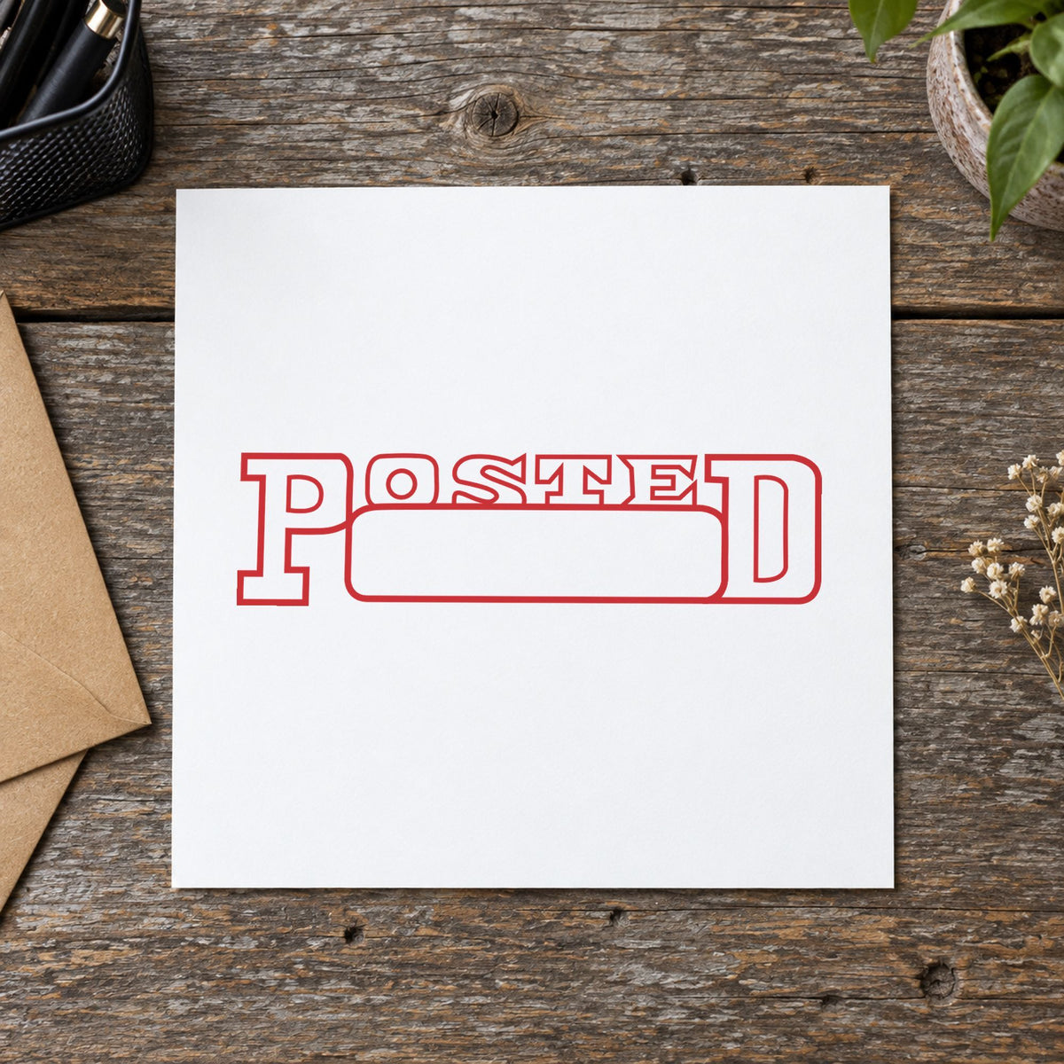 "Date posted" imprint from fixed stock wording, no customization needed
