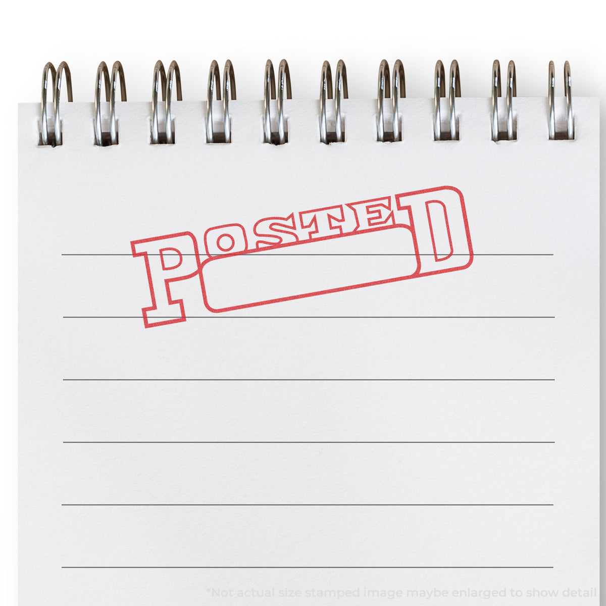 "Date posted" mark stamped for document handling, Xstamper 1211 stamp