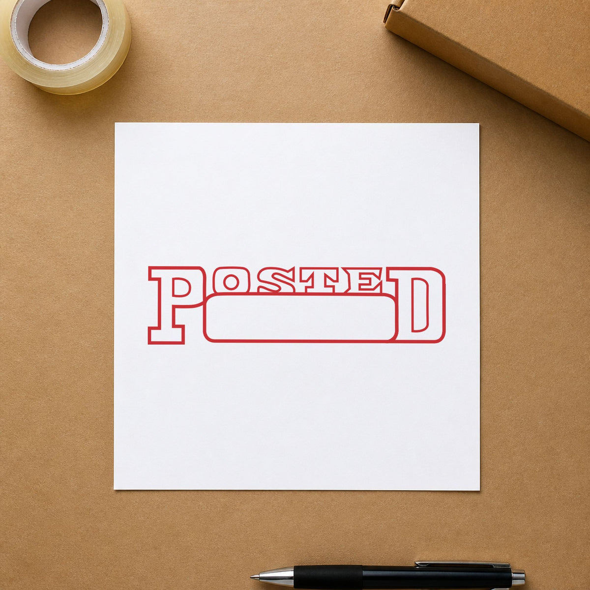 "Date posted" mark added to paperwork with a pre-inked Xstamper stamp