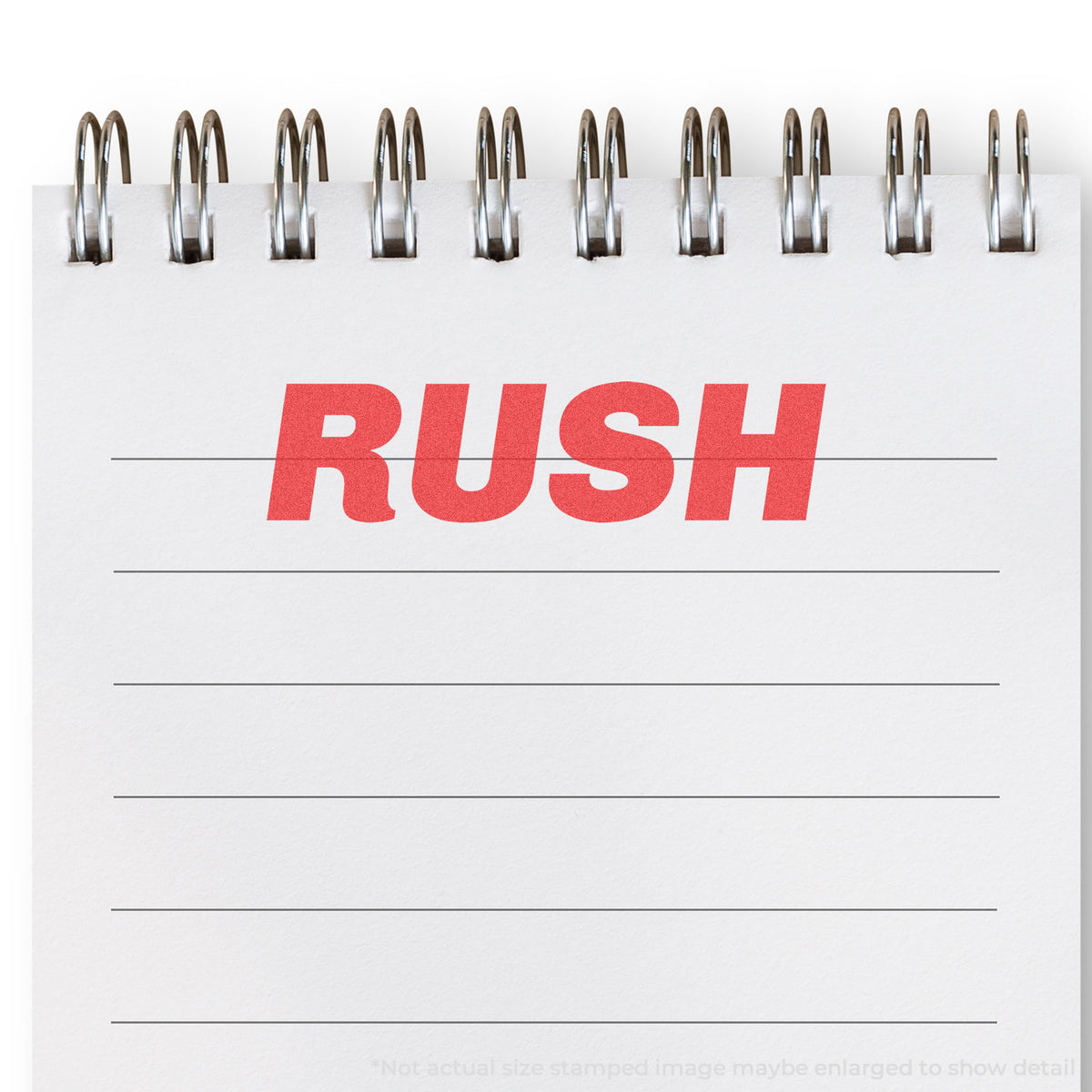 "Rush" mark stamped for document handling, Xstamper 1334 stamp
