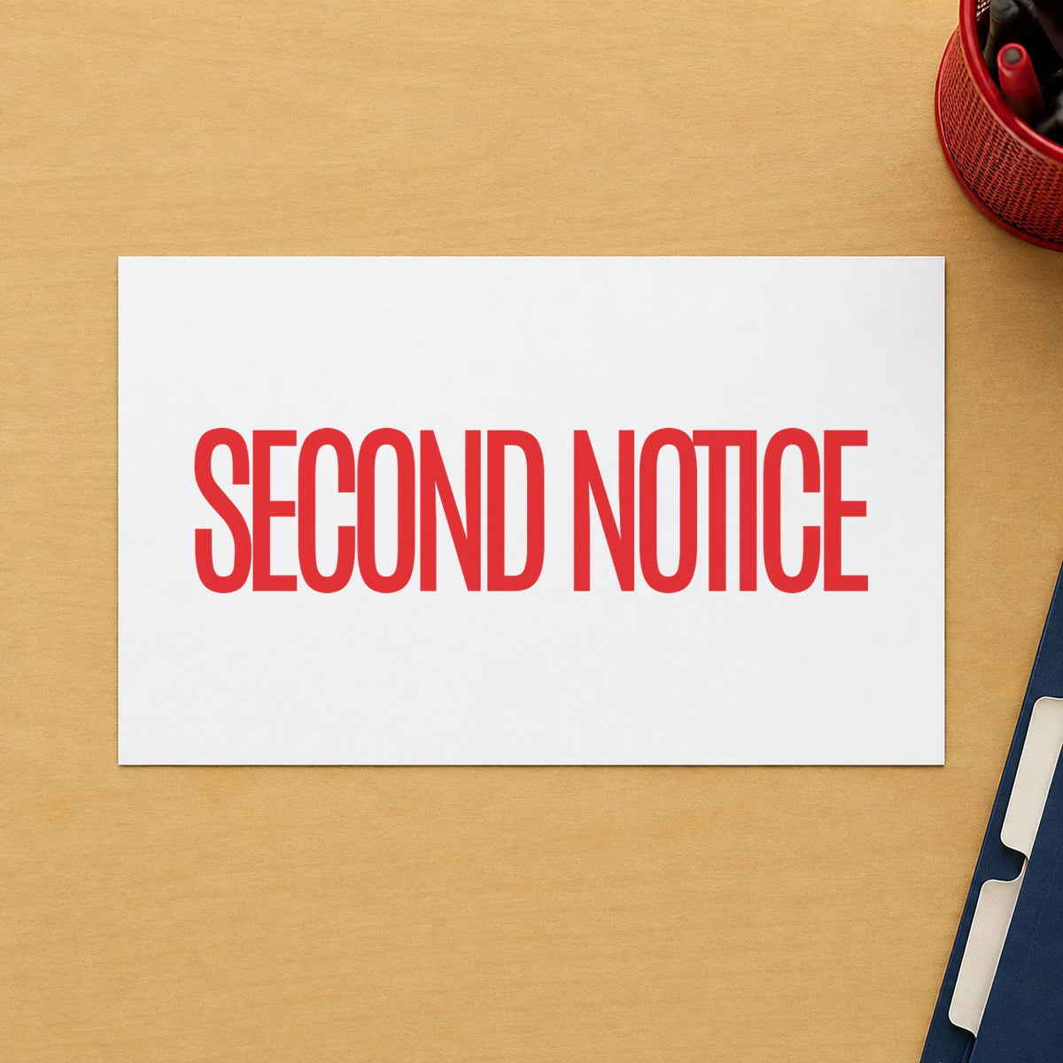 Marking a page "Second notice" with the Second Notice Billing Stamp
