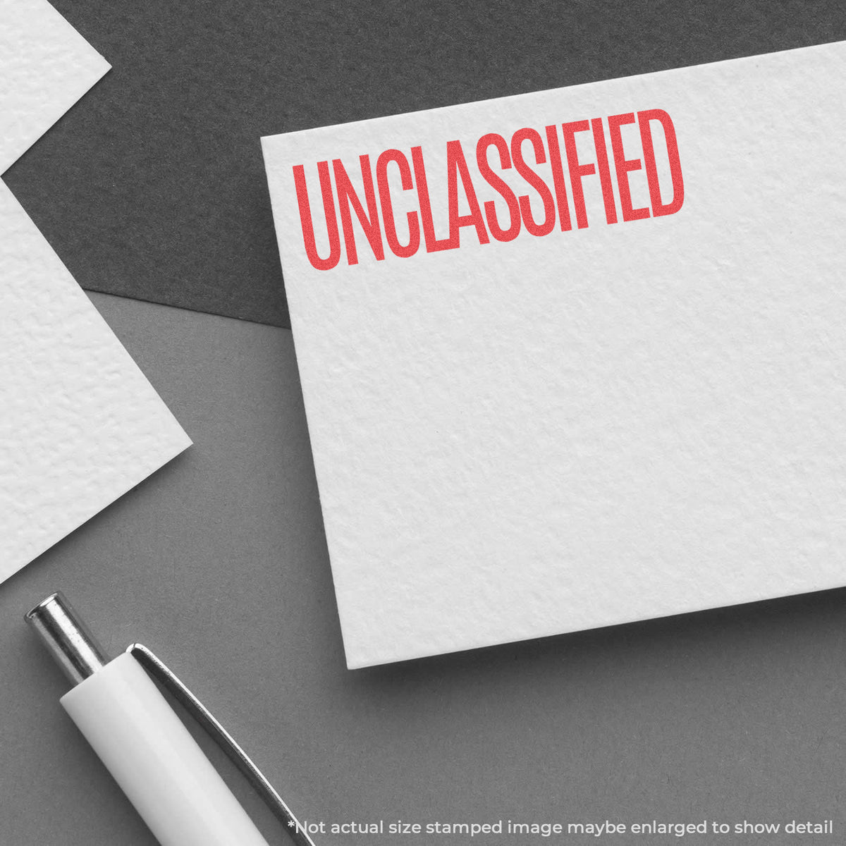 "Unclassified" imprint used to flag items for handling, Unclassified Document Stamp