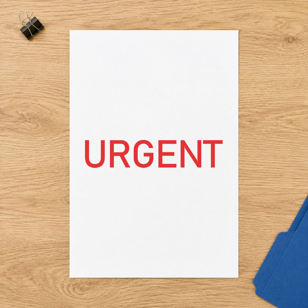 "Urgent" imprint at 1/2 x 1-5/8 in, no separate ink pad required