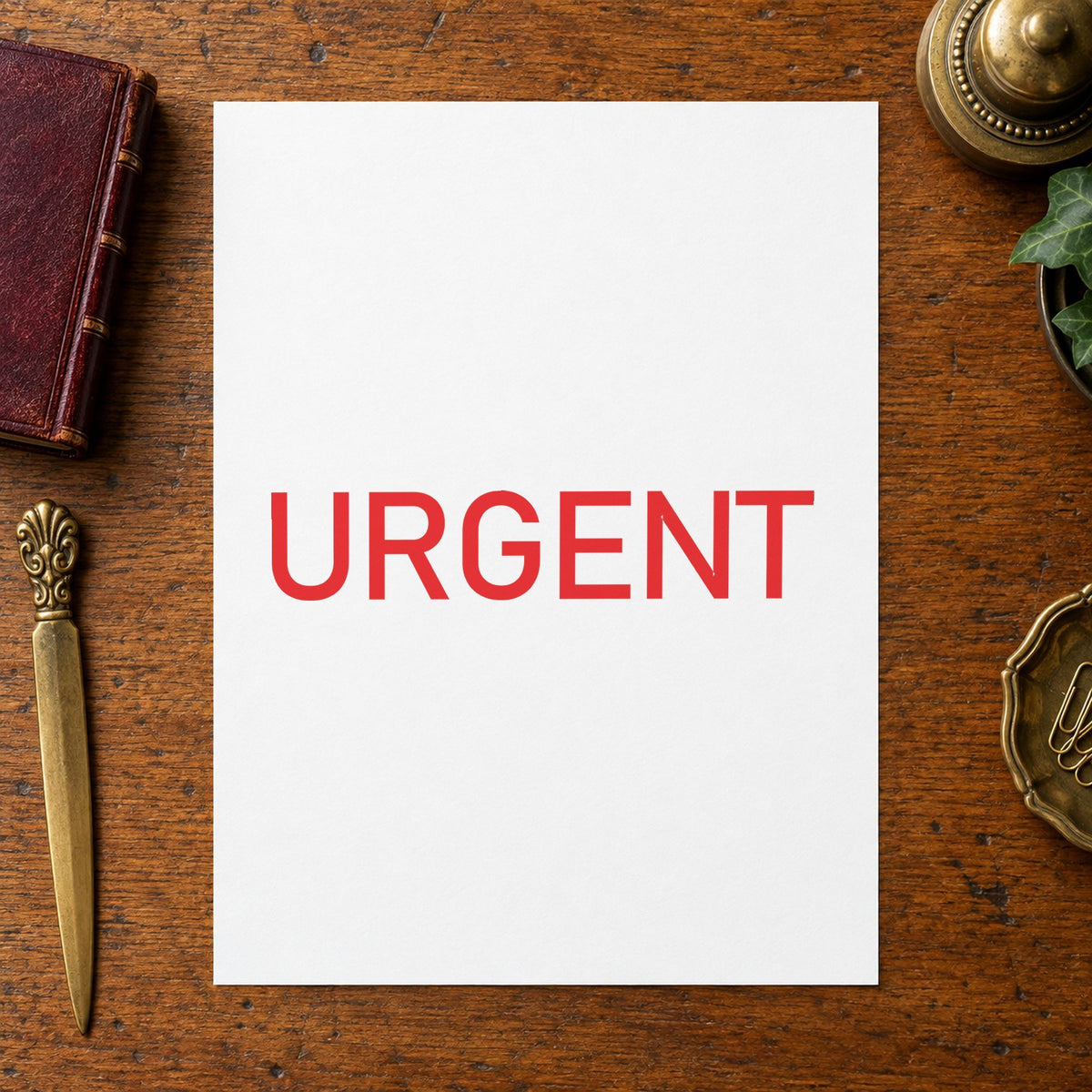 "Urgent" stamp mark in everyday office use, Xstamper 1103