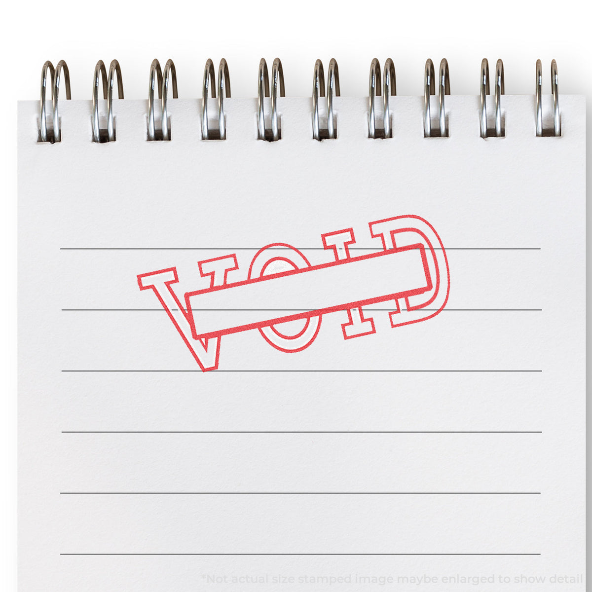"Date void" mark stamped for document handling, Xstamper 1207 stamp