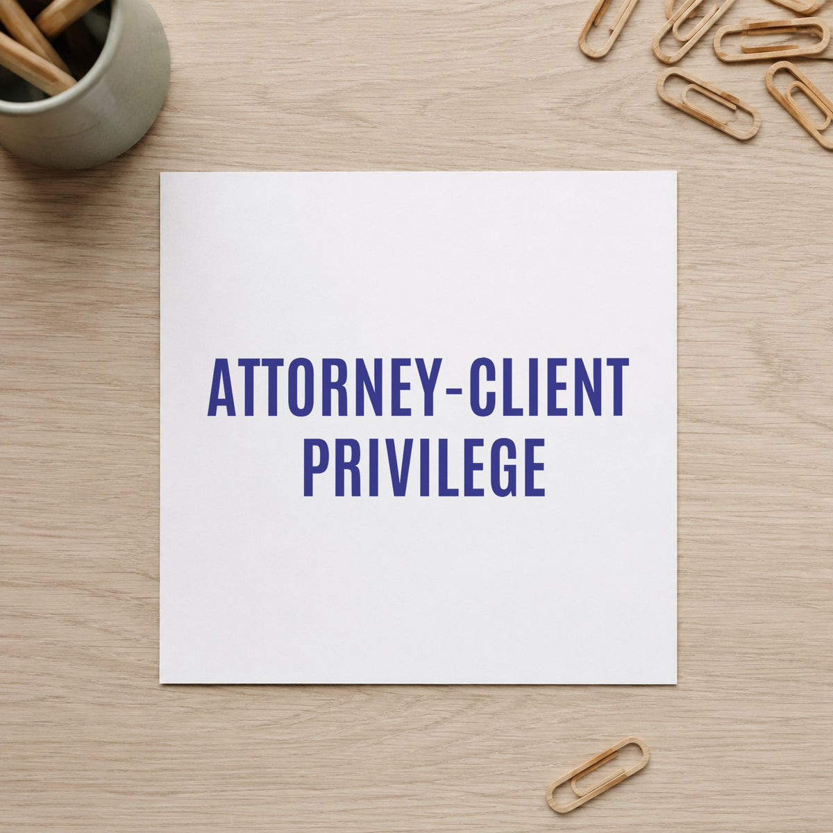 "Attorney-client privilege" mark added to paperwork with a pre-inked Xstamper stamp