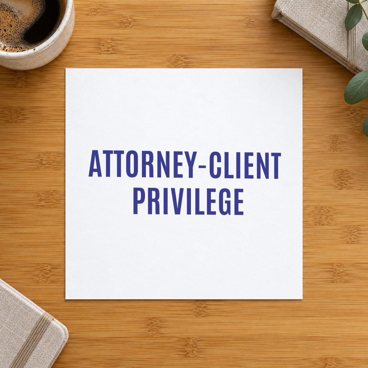 Attorney-Client Privilege Stamp leaving a clean "Attorney-client privilege" impression