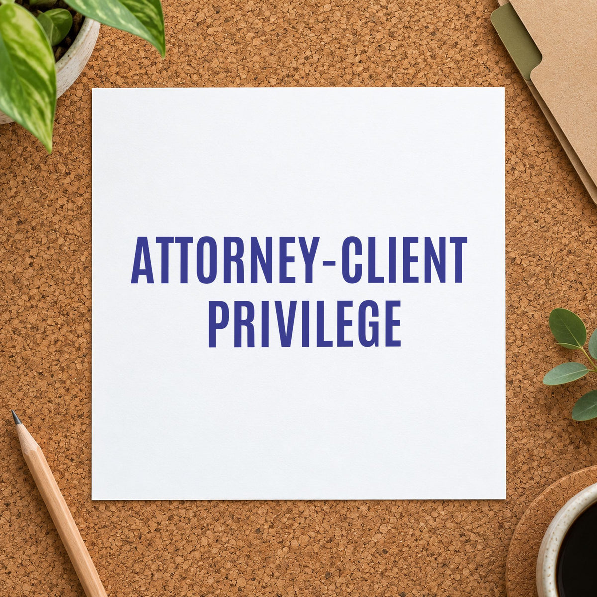 "Attorney-client privilege" stamp mark in everyday office use, Xstamper 1816