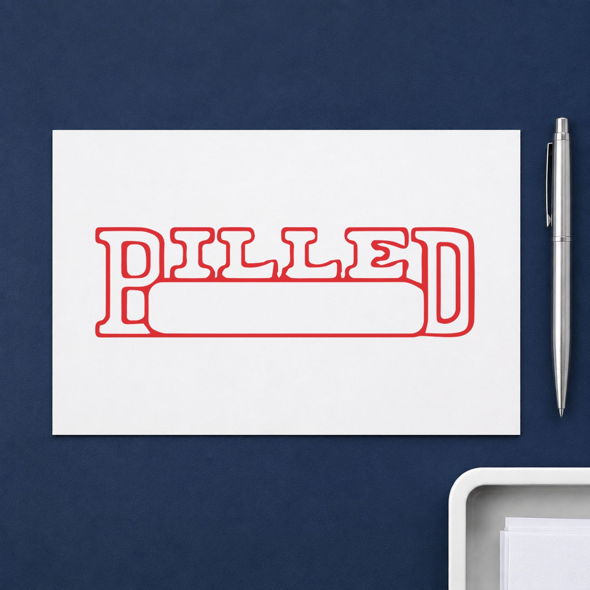 Marking a page "Billed" with the Xstamper Billed Invoice Stamp
