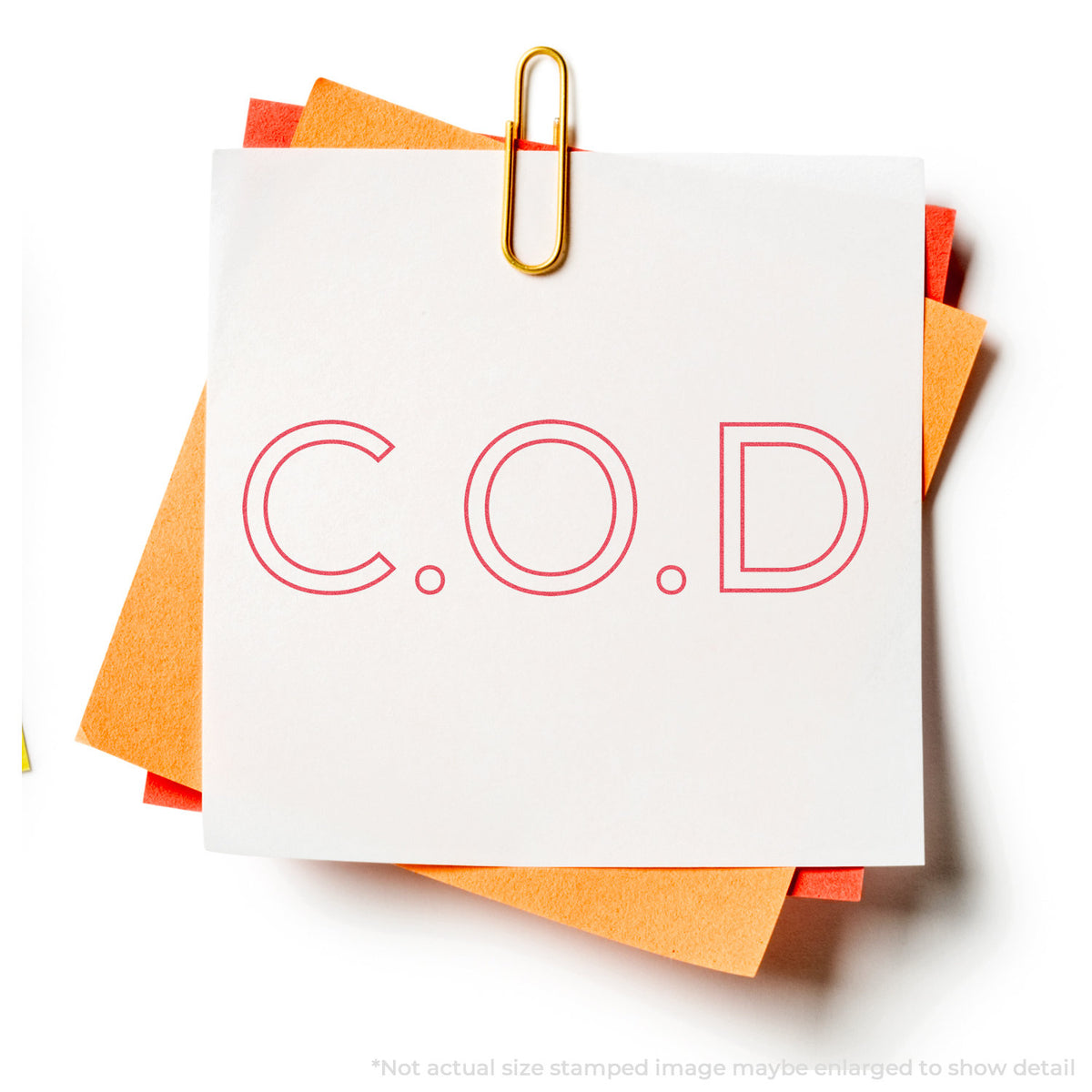 "C.O.D." stamp impression on light paper stock, C.O.D. Office Stamp – Red Pre-Inked Xstamper