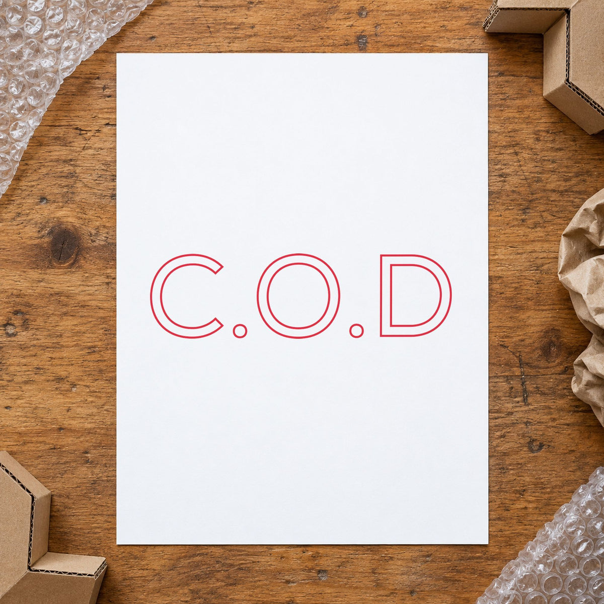"C.O.D." stamp mark in everyday office use, Xstamper 1011