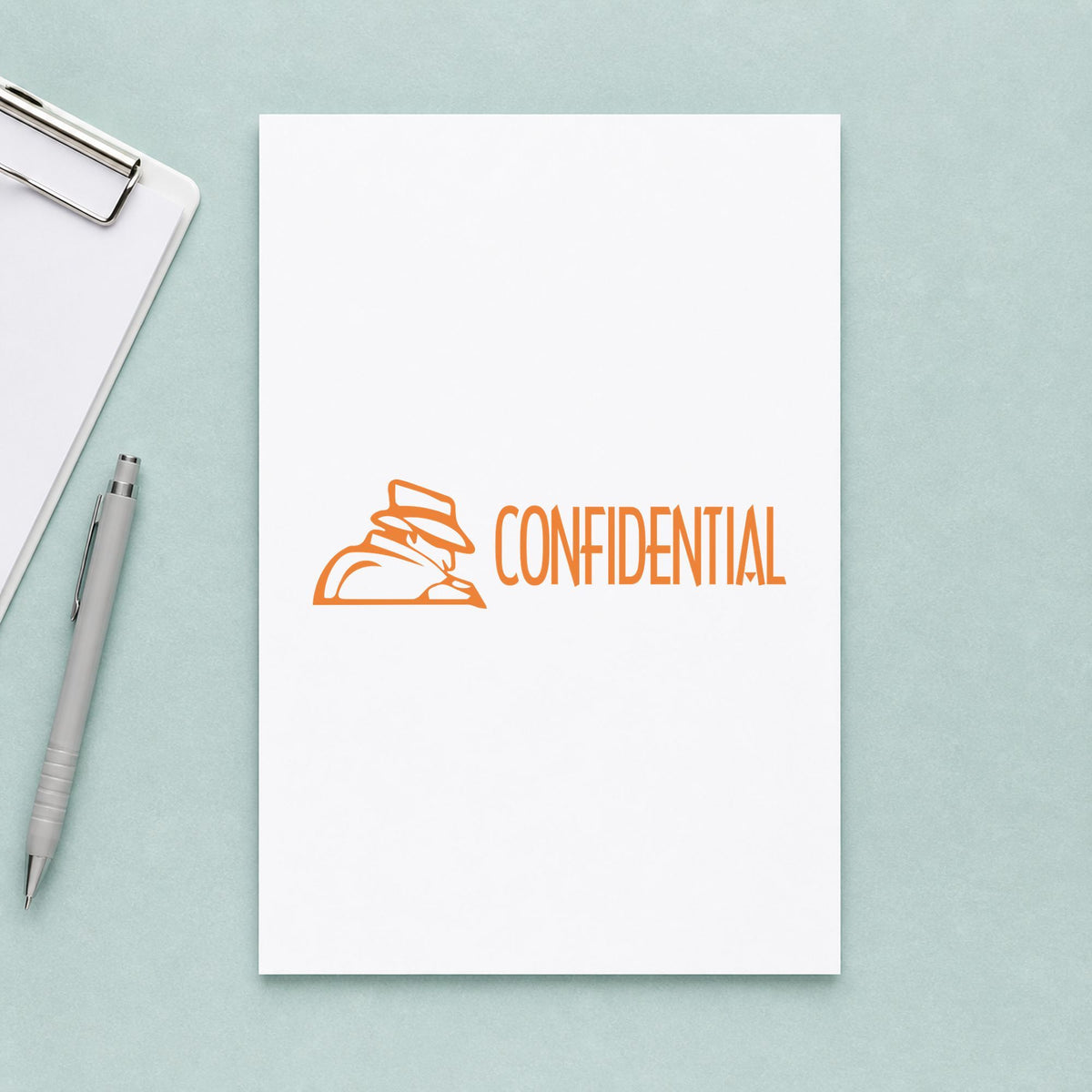 "Confidential" imprint stamped on a document with the Confidential Office Stamp – Figure Style Pre-Inked Xstamper
