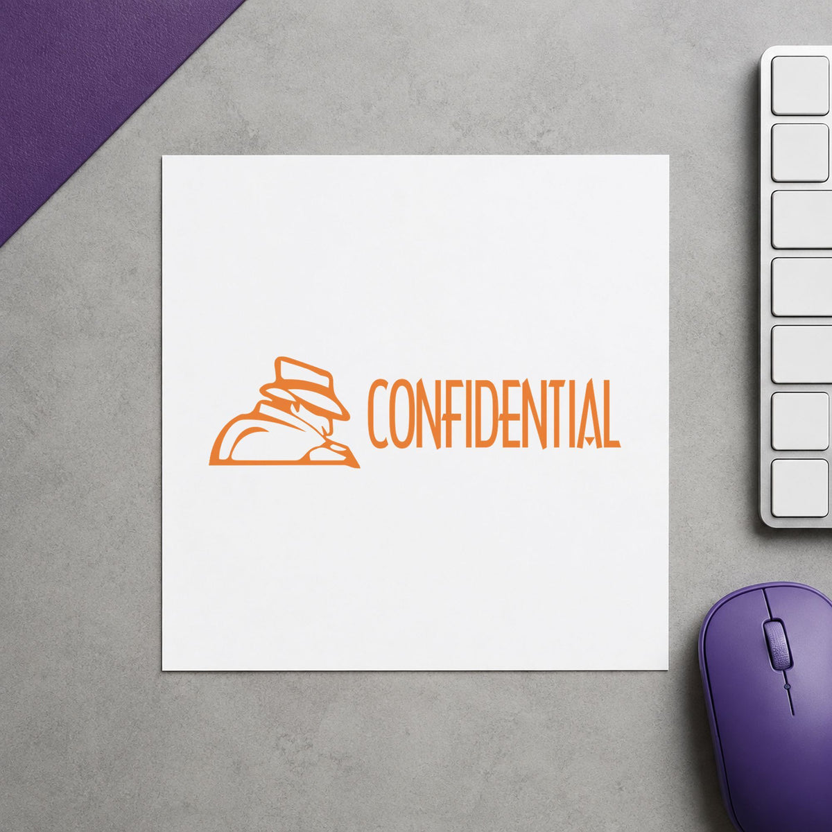 "Confidential" imprint from fixed stock wording, no customization needed