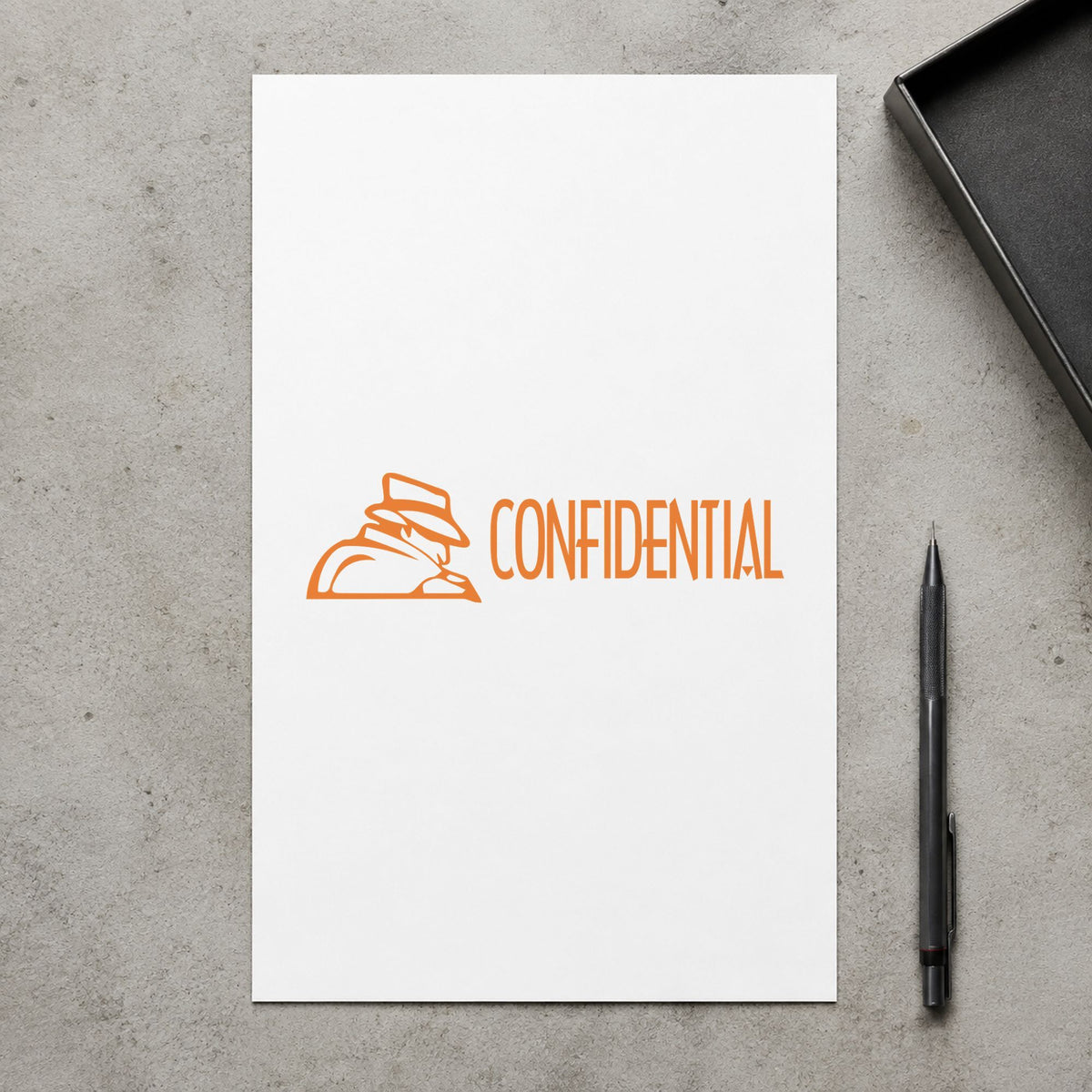 Confidential Office Stamp – Figure Style Pre-Inked Xstamper leaving a clean "Confidential" impression