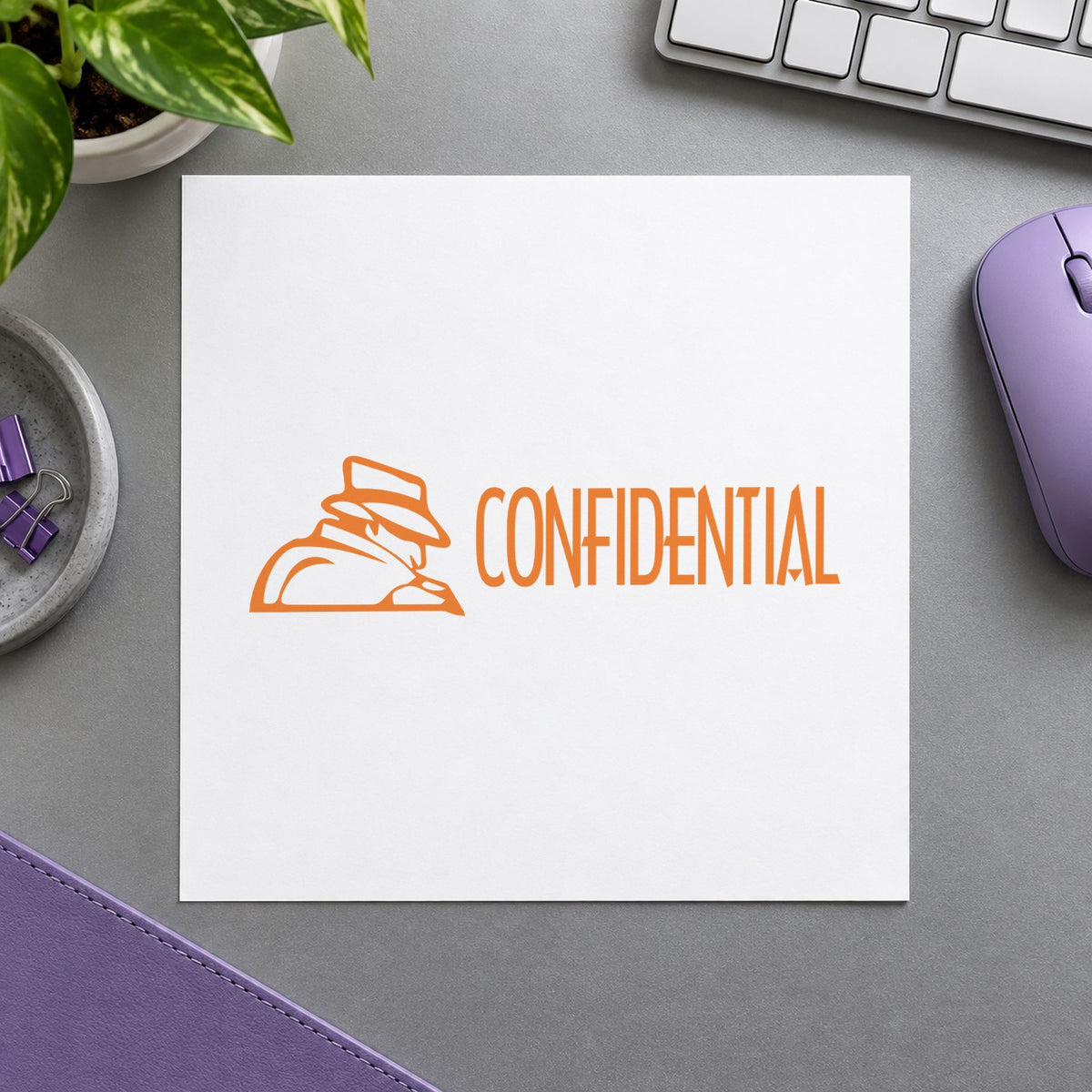 "Confidential" stamp mark in everyday office use, Xstamper 1818