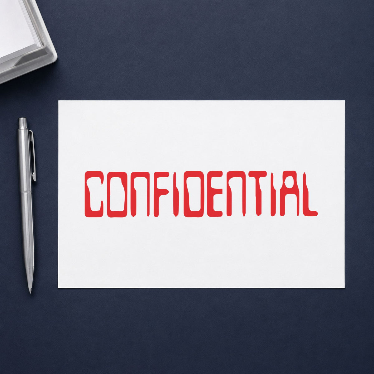 "Confidential" mark added to paperwork with a pre-inked Xstamper stamp