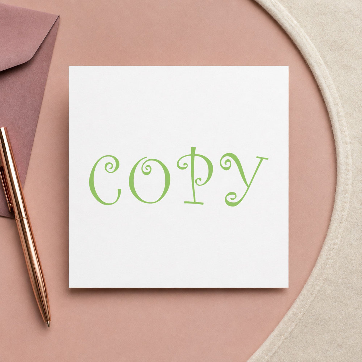"Copy" imprint stamped on a document with the Green Copy Stamp