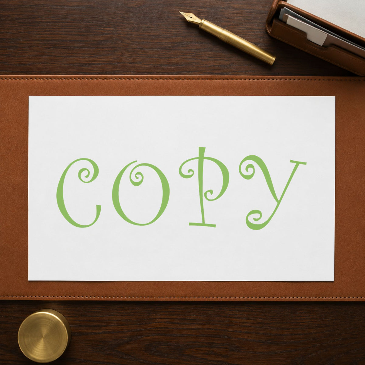Crisp "Copy" imprint produced by the Green Copy Stamp